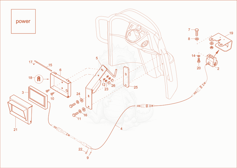 Exploded parts diagram of the Reversing Camera (OPTION) of a Wacker Neuson 6001, with numbered balloons