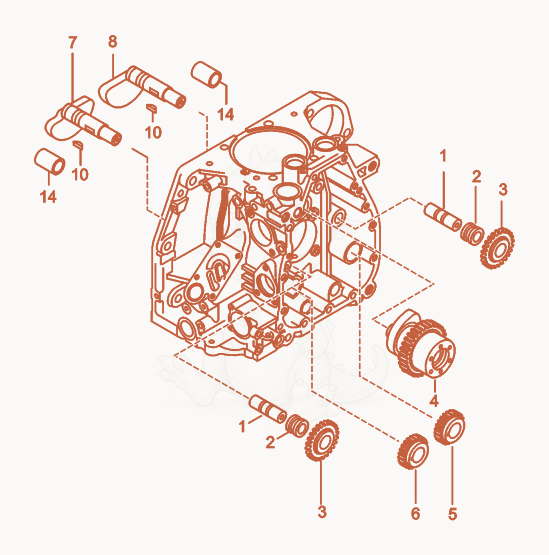 Despiece del Camshaft de una máquina Wacker Neuson RD7H-ESEU, con globos numerados