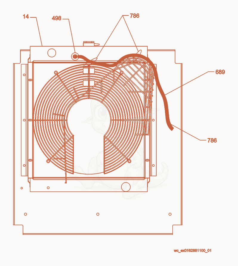Exploded parts diagram of the Option-Low Coolant Shutdown of a Wacker Neuson G70, with numbered balloons