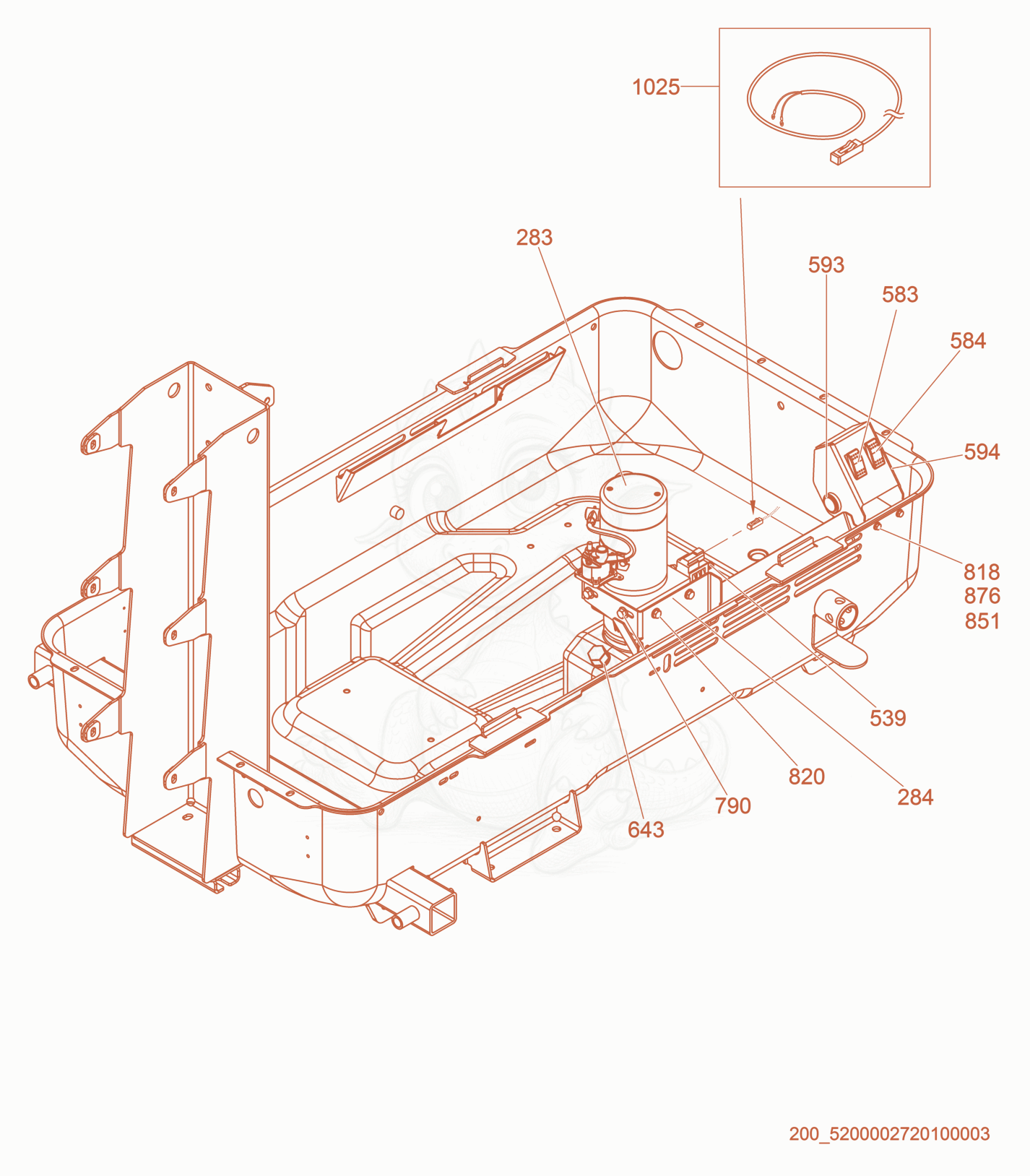 Despiece del Switch/Hydraulic pump de una máquina Wacker Neuson LTN6L-V, con globos numerados