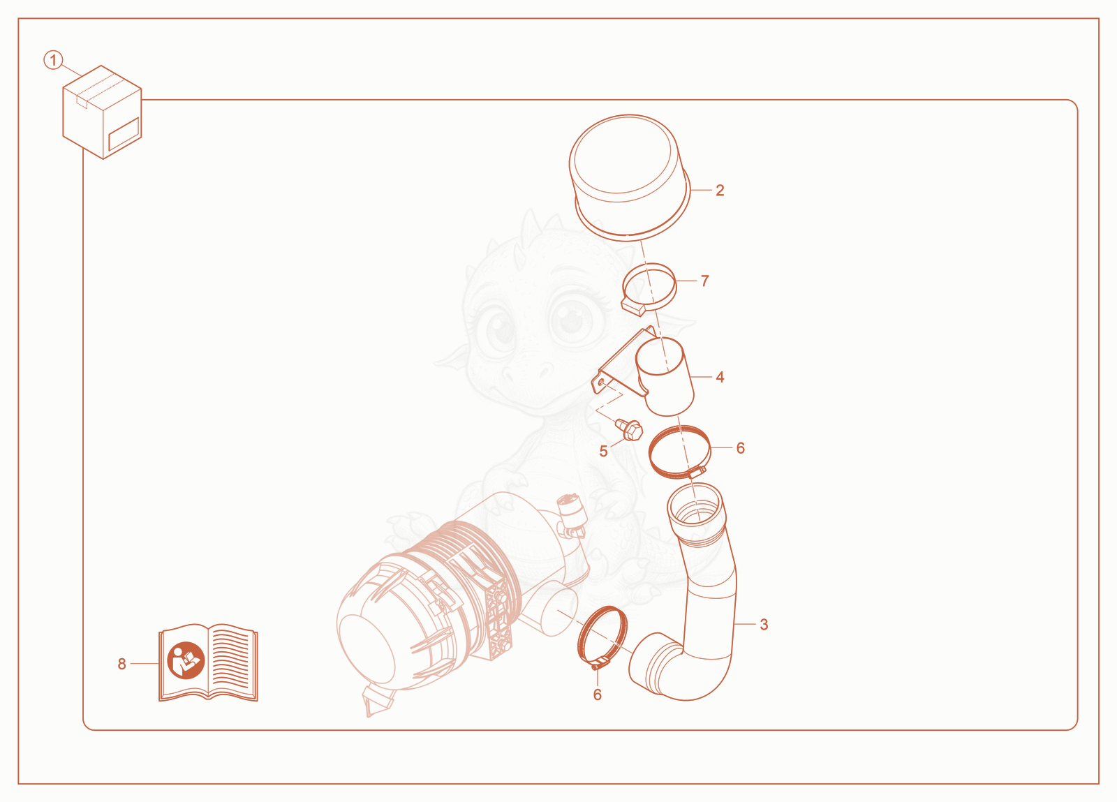 Exploded parts diagram of the Kit-Pre Air Cleaner of a Wacker Neuson ST37, with numbered balloons