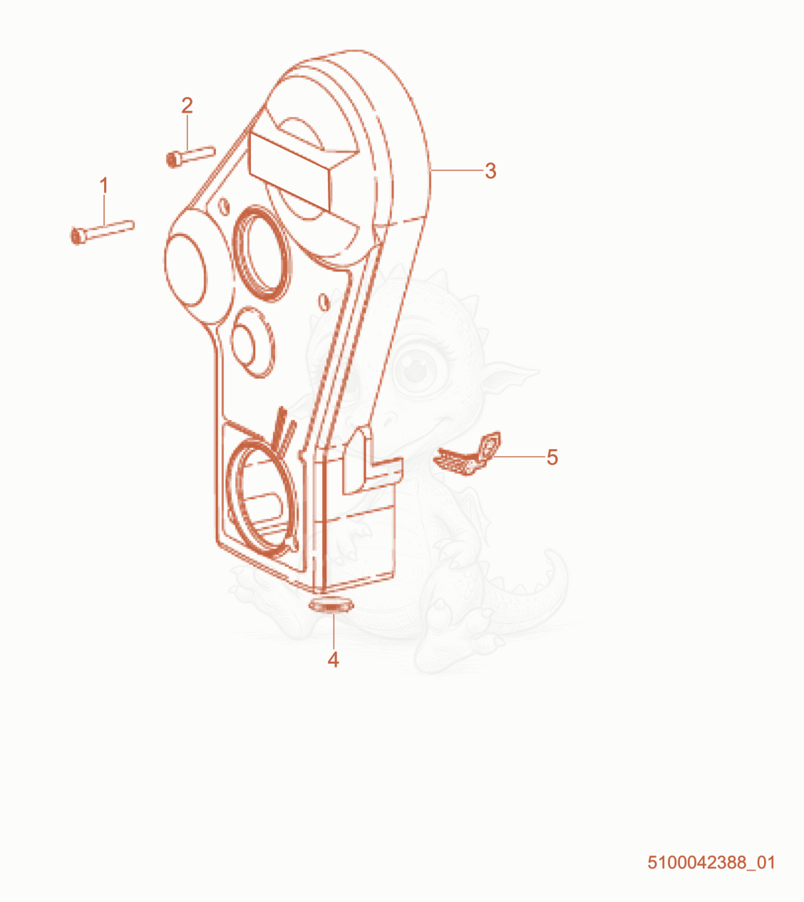 Exploded parts diagram of the Beltguard of a Wacker Neuson RTLX-SC3, with numbered balloons