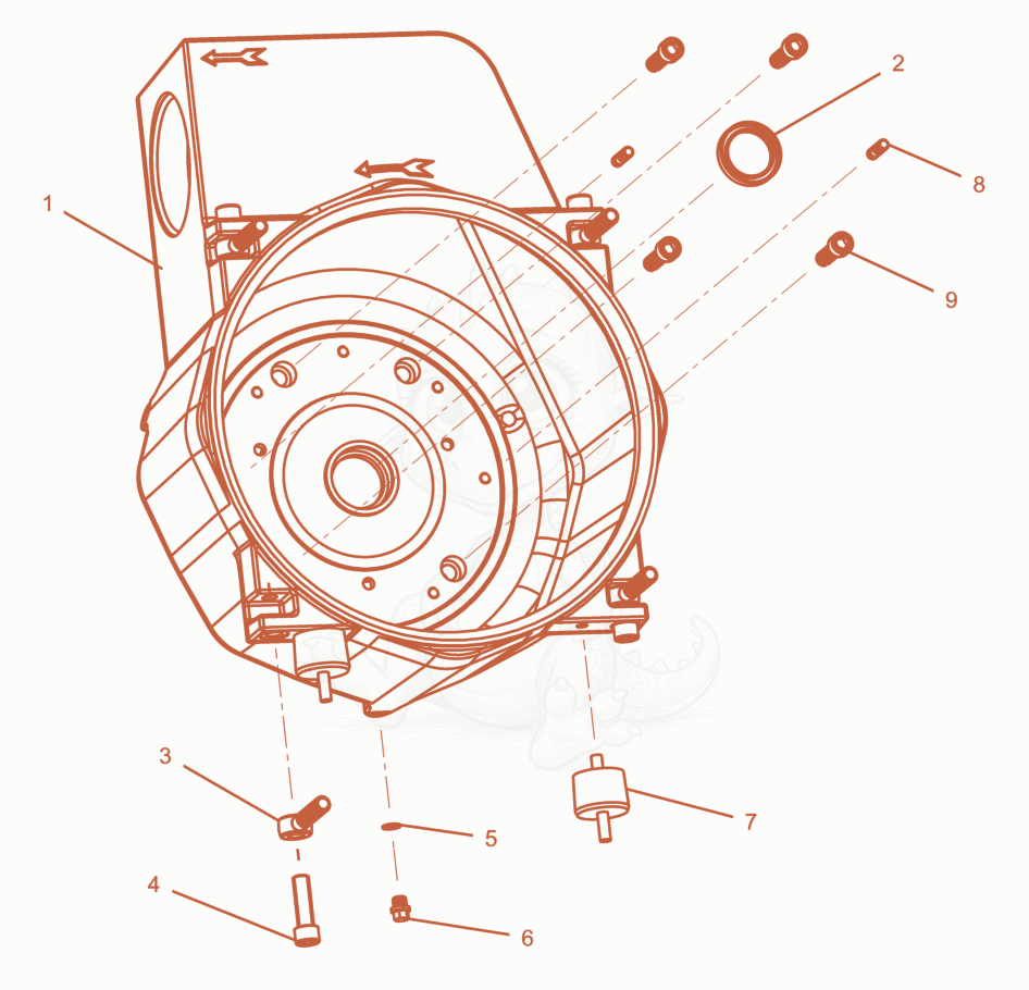 Exploded parts diagram of the Housing of a Wacker Neuson PTS4V, with numbered balloons
