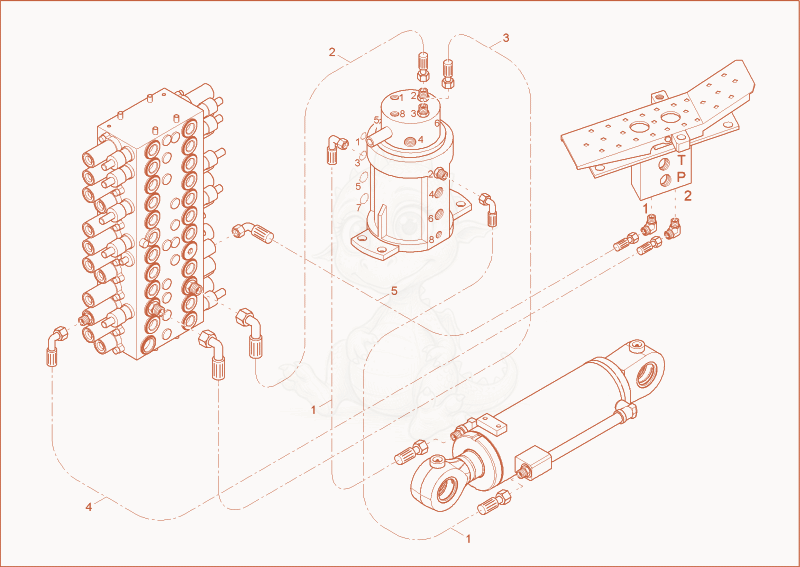 Exploded parts diagram of the DOZER BLADE OPERATION of a Wacker Neuson 50Z3, with numbered balloons