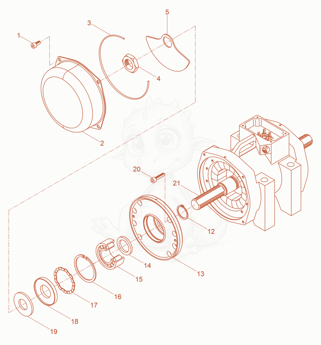 Exploded parts diagram of the External Vibrator cpl. of a Wacker Neuson AR75/3/400, with numbered balloons