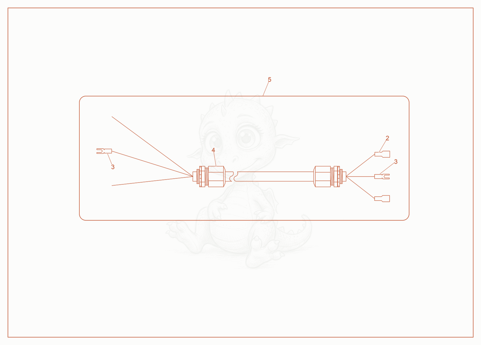 Exploded parts diagram of the Temperature Cable cpl. of a Wacker Neuson S3000, with numbered balloons