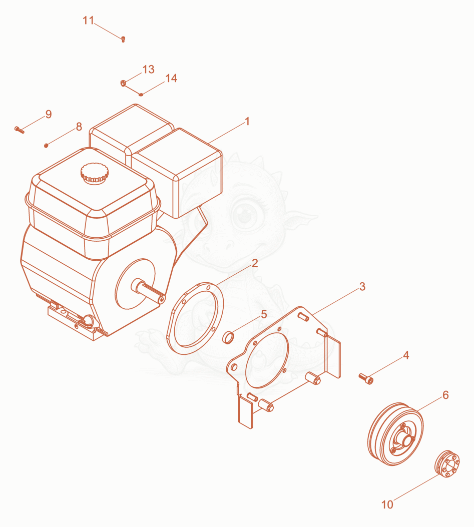 Exploded parts diagram of the Engine complete of a Wacker Neuson BPU3050ACN, with numbered balloons