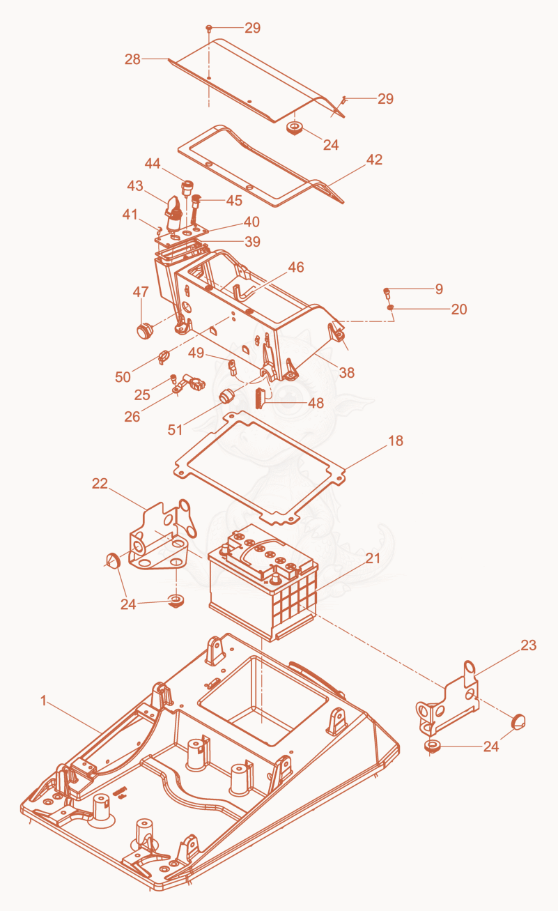 Exploded parts diagram of the Upper Mass cpl. of a Wacker Neuson DPU6055HE, with numbered balloons
