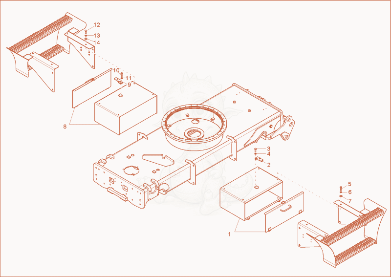 Exploded parts diagram of the tool case of a Wacker Neuson 9503, with numbered balloons