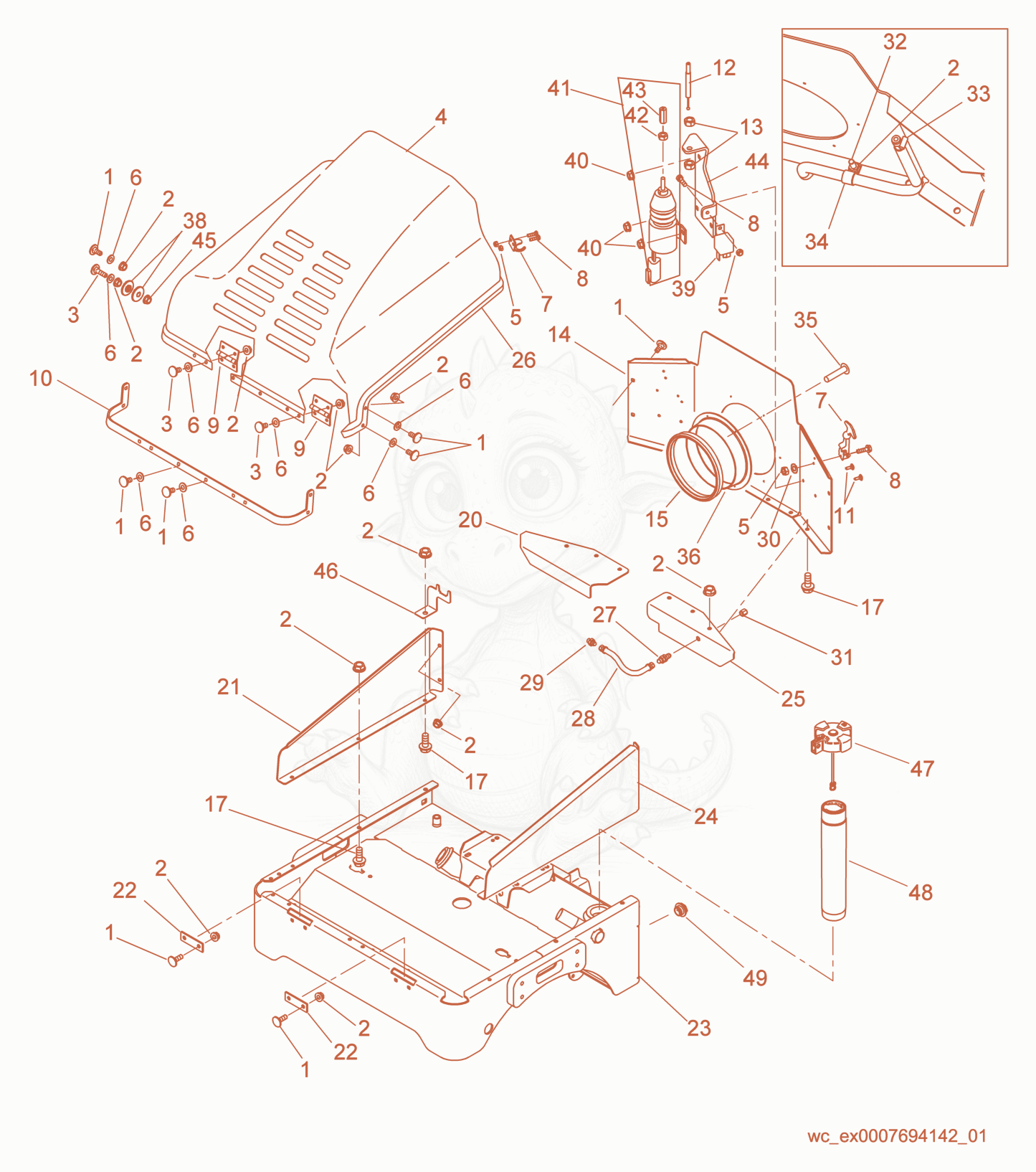 Exploded parts diagram of the Front Frame of a Wacker Neuson RD11V, with numbered balloons
