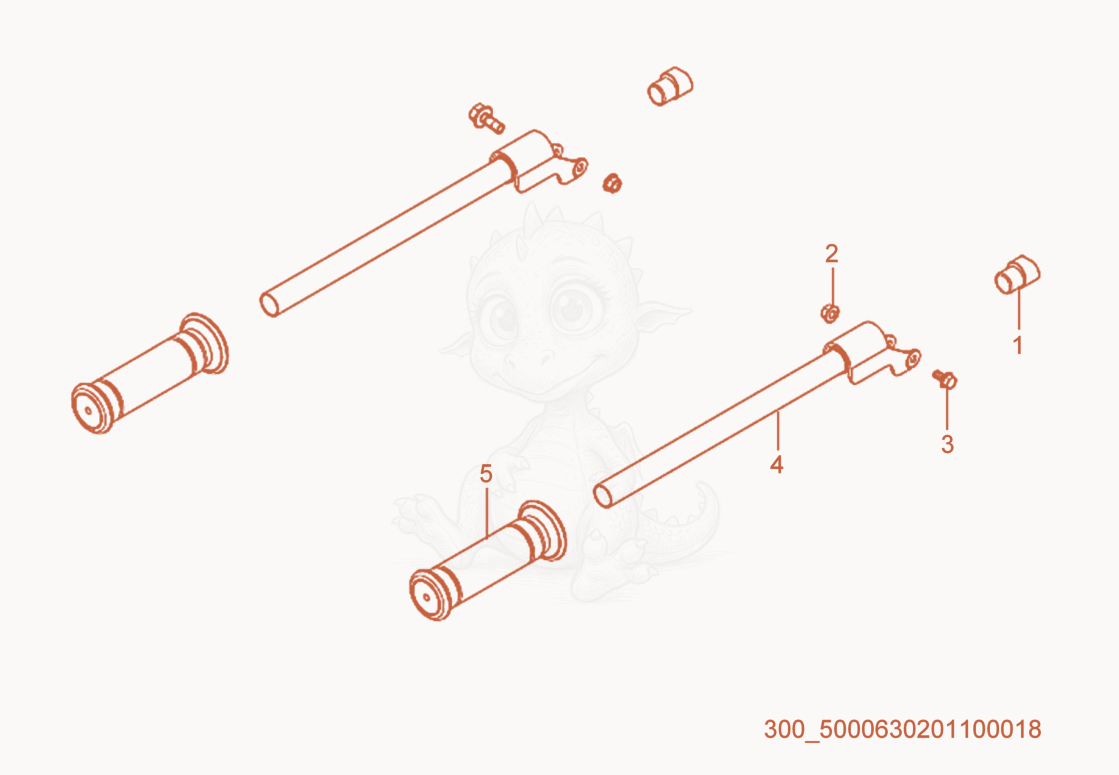 Despiece del Handle cpl. de una máquina Wacker Neuson MG3SD, con globos numerados