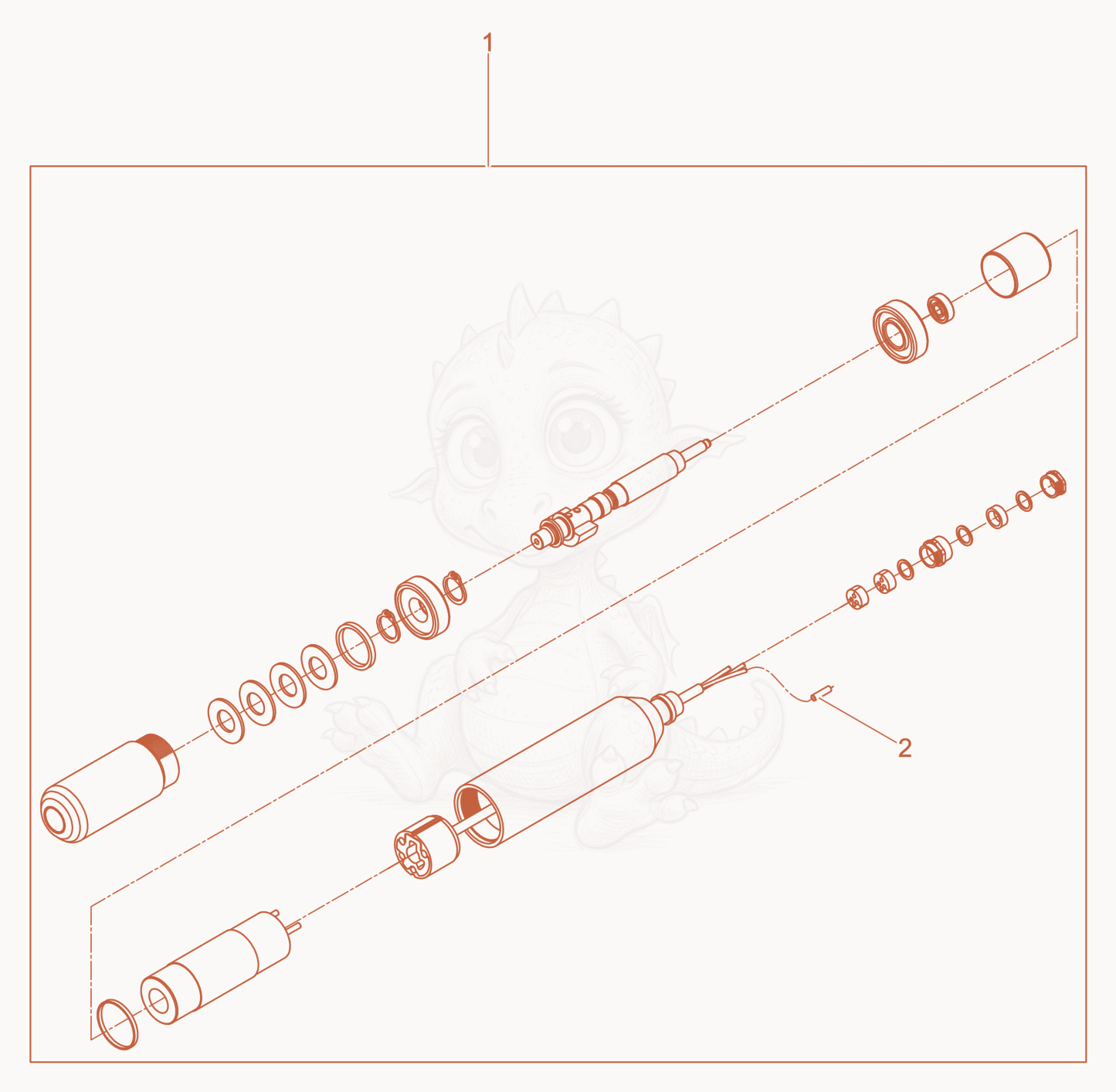Exploded parts diagram of the Retrofit kit-Internal Vibrator of a Wacker Neuson IRFUN57K, with numbered balloons