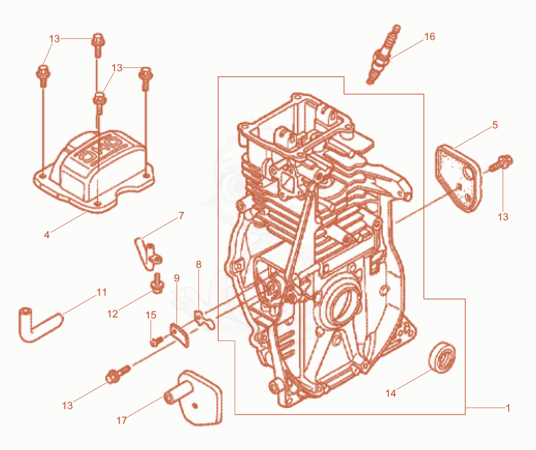 Exploded parts diagram of the Cylinder housing of a Wacker Neuson BS68-4AB/28, with numbered balloons