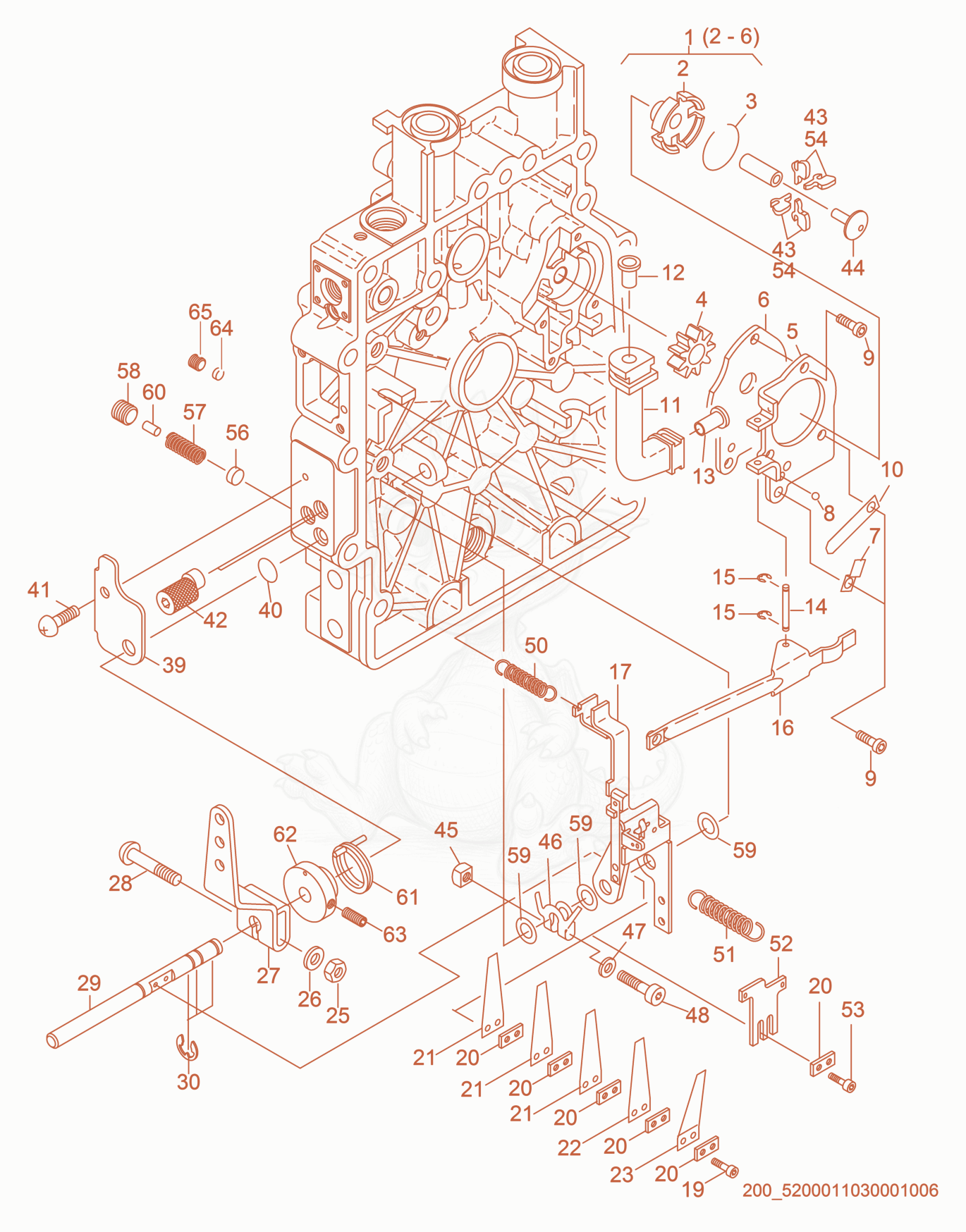 Exploded parts diagram of the Oil Pump/Governor of a Wacker Neuson DS70, with numbered balloons