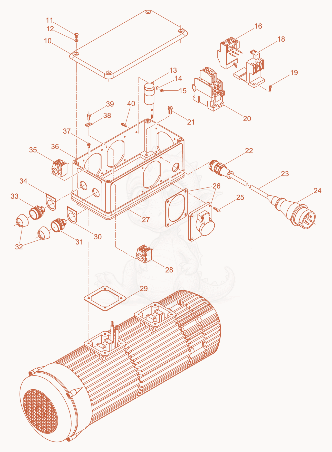 Exploded parts diagram of the Converter cpl. of a Wacker Neuson FU5Z/200, with numbered balloons