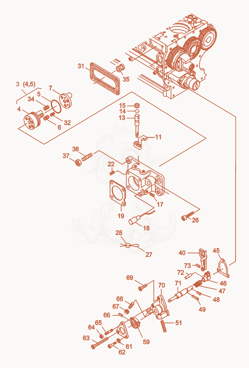 Exploded parts diagram of the Speed Control/Extra Fuel Device of a Wacker Neuson RD25, with numbered balloons
