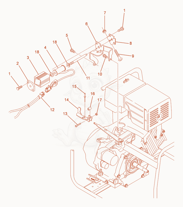 Exploded parts diagram of the Engine Auto Idle cpl. of a Wacker Neuson G5.6A, with numbered balloons