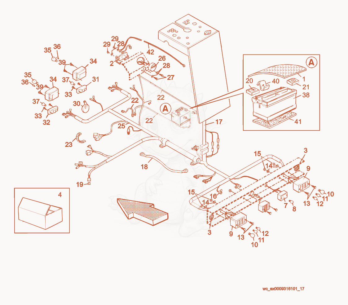 Exploded parts diagram of the Road Electric System of a Wacker Neuson RD15, with numbered balloons