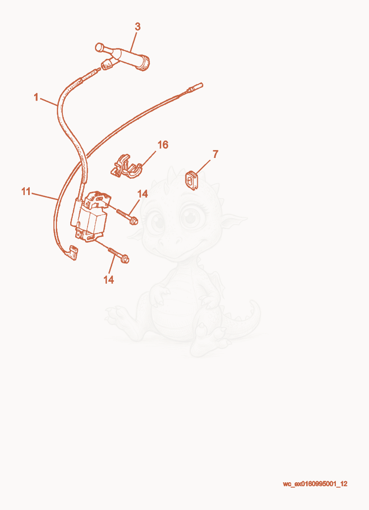 Exploded parts diagram of the Ignition Coil of a Wacker Neuson GP3800A, with numbered balloons