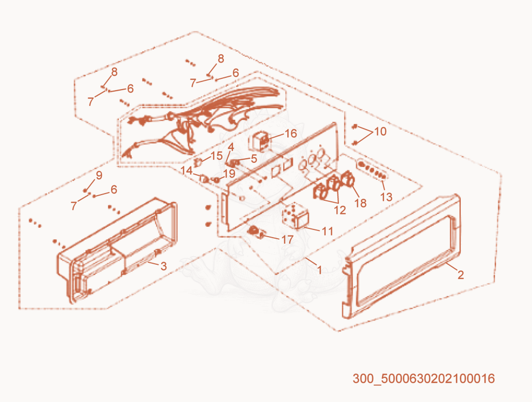 Exploded parts diagram of the Panel cpl. of a Wacker Neuson MG5SD, with numbered balloons