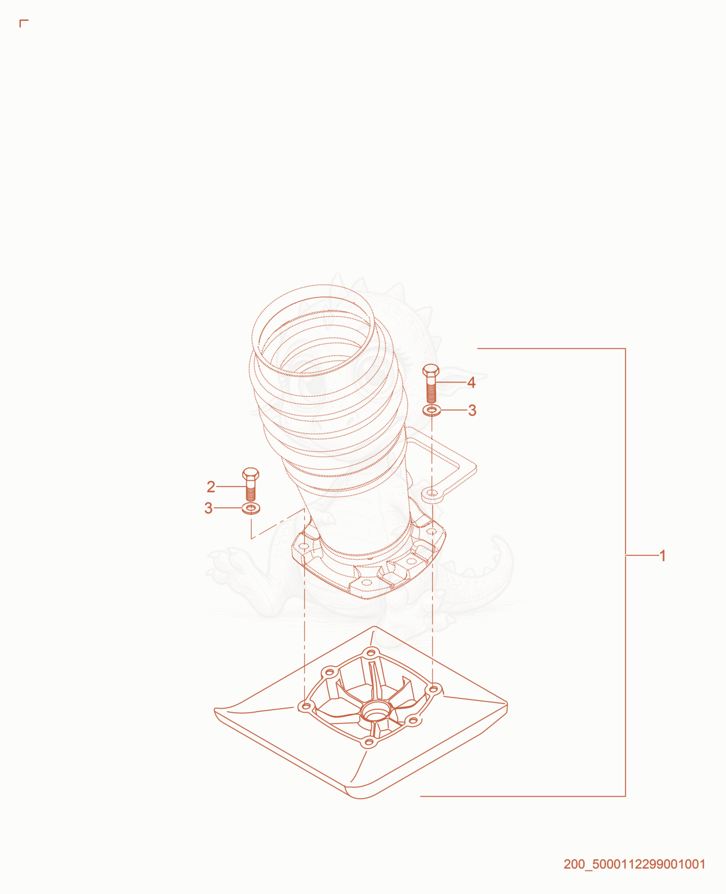 Exploded parts diagram of the Ramming Shoe Kit of a Wacker Neuson BS60-2I, with numbered balloons