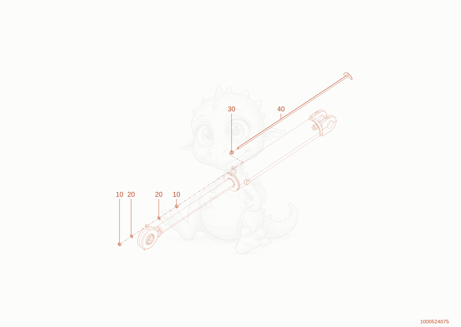 Exploded parts diagram of the Level indicator of a Wacker Neuson WL950(A05-01), with numbered balloons
