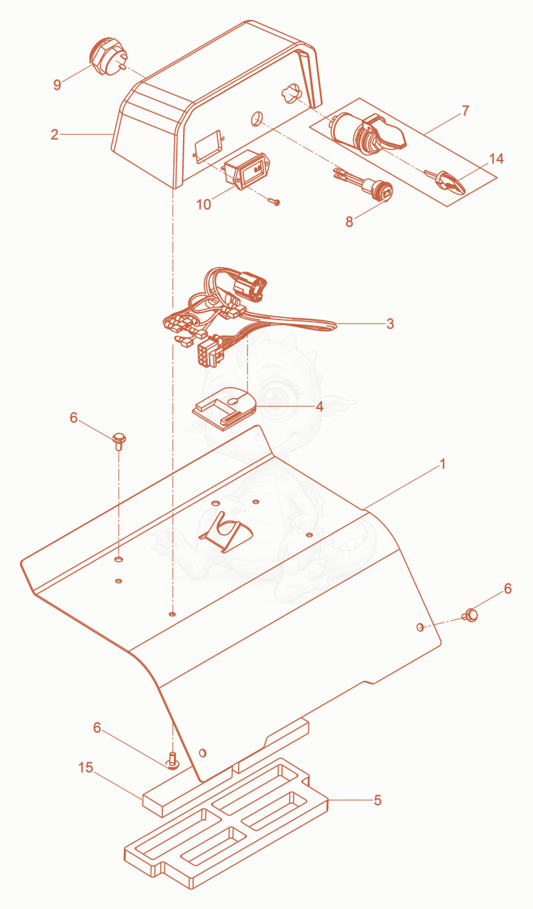 Exploded parts diagram of the Battery cover cpl. of a Wacker Neuson DPU6555HEHUS, with numbered balloons