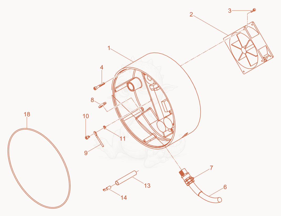 Exploded parts diagram of the Converter-Holder of a Wacker Neuson FUE2/042/200W, with numbered balloons