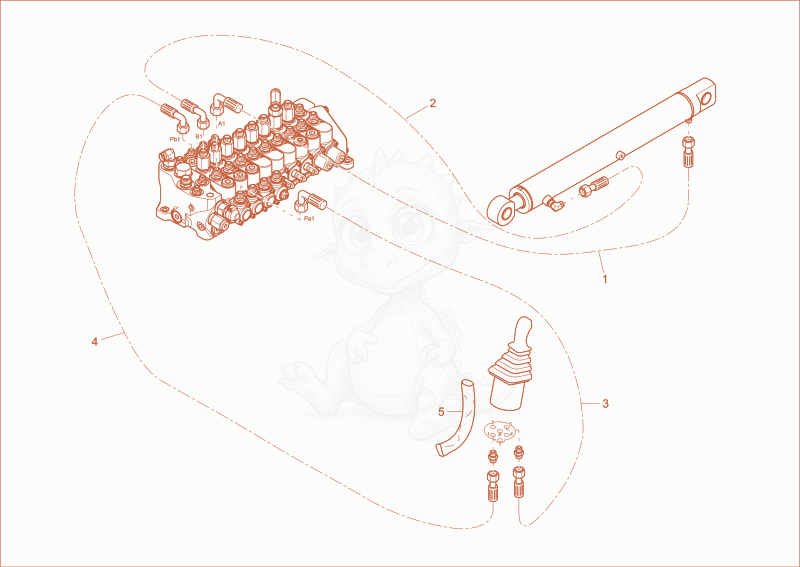 Exploded parts diagram of the LIFTING BOOM OPERATION of a Wacker Neuson EZ17, with numbered balloons