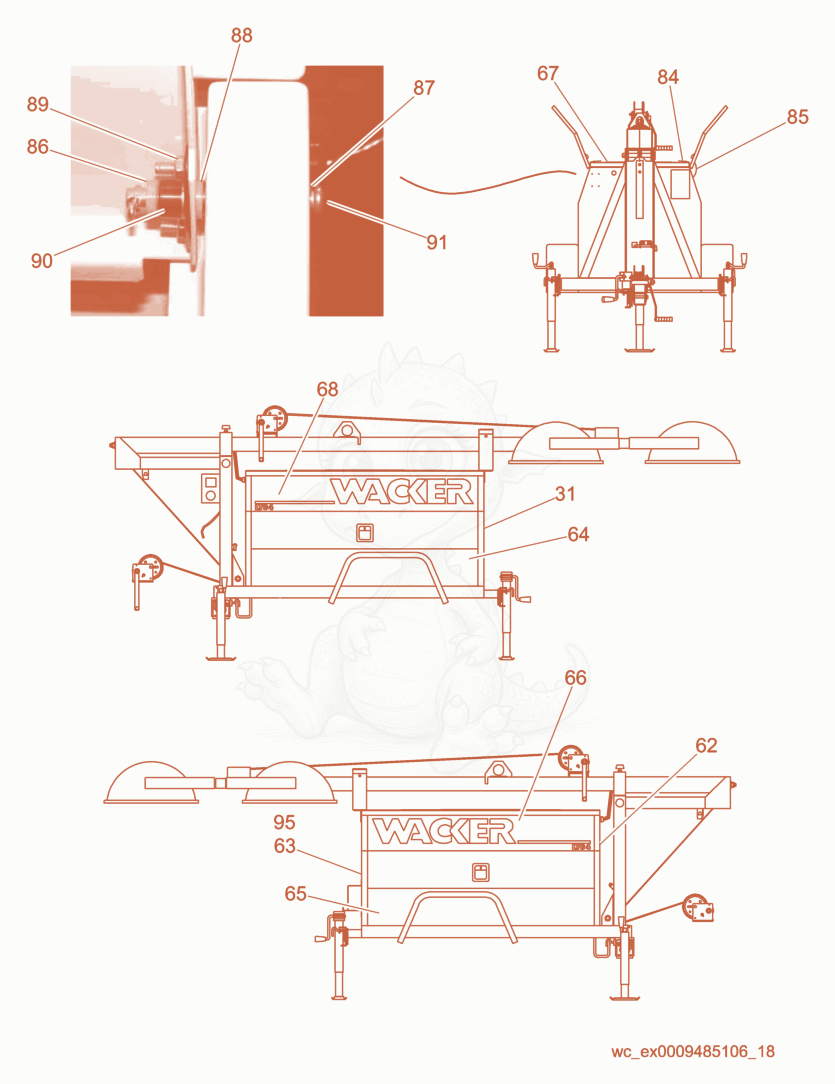 Exploded parts diagram of the Covers of a Wacker Neuson LTC4L, with numbered balloons