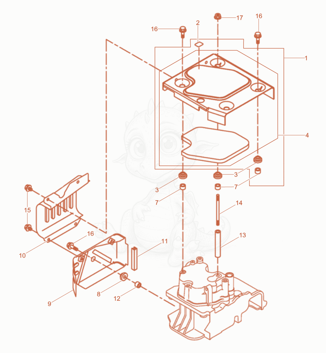 Exploded parts diagram of the Covering of a Wacker Neuson RD7YEHFLRC, with numbered balloons