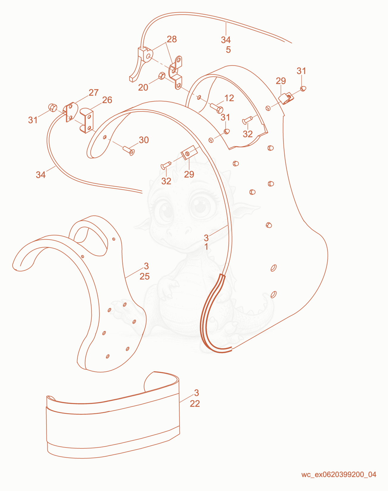 Exploded parts diagram of the Harness cpl. of a Wacker Neuson BV50A-P, with numbered balloons