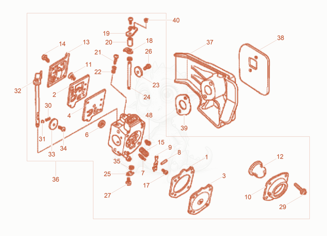Exploded parts diagram of the Carburetor of a Wacker Neuson BS50-4AS11IN, with numbered balloons
