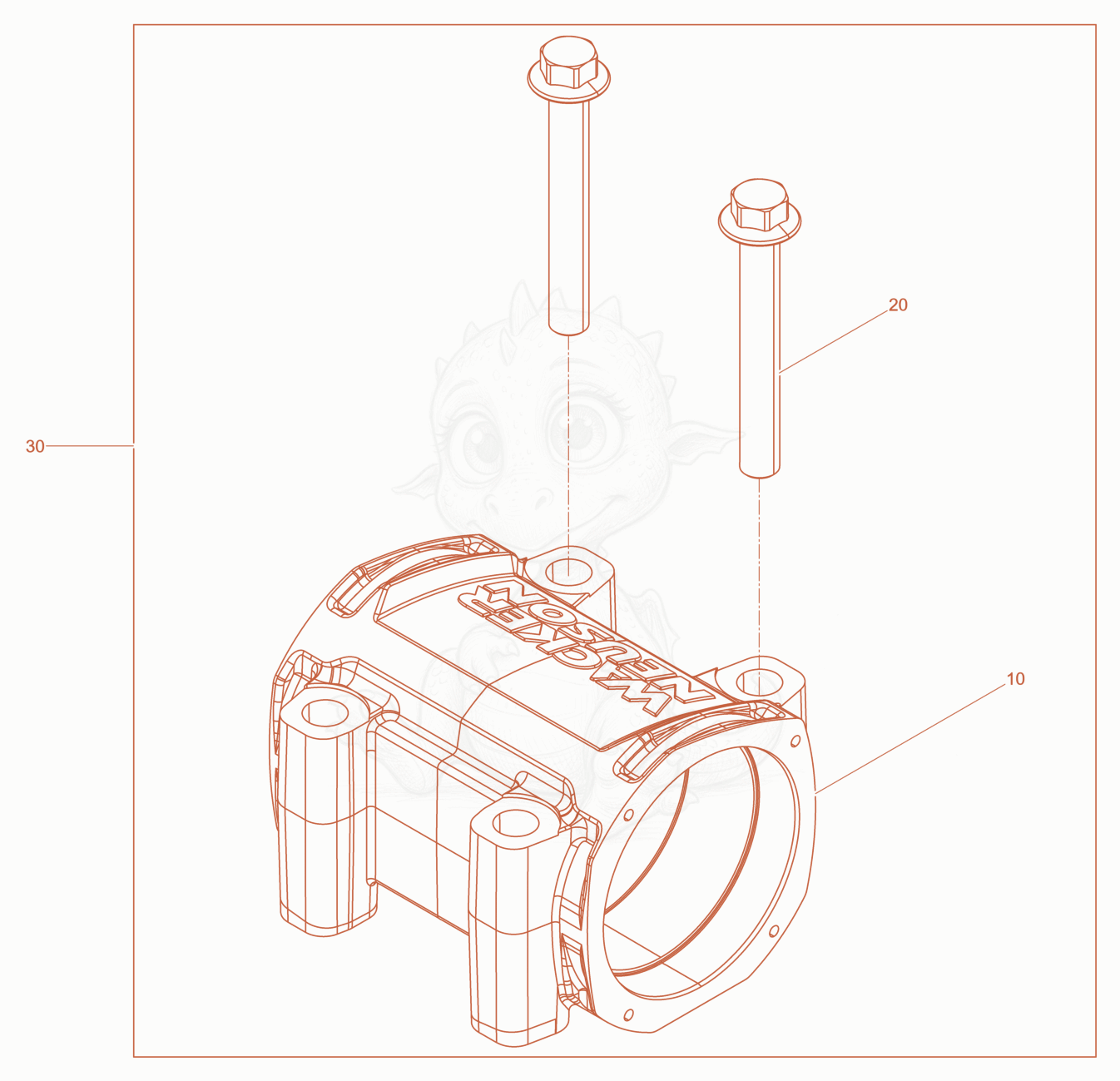 Exploded parts diagram of the Kit-rebuild Exciter housing of a Wacker Neuson XPSKMAT, with numbered balloons