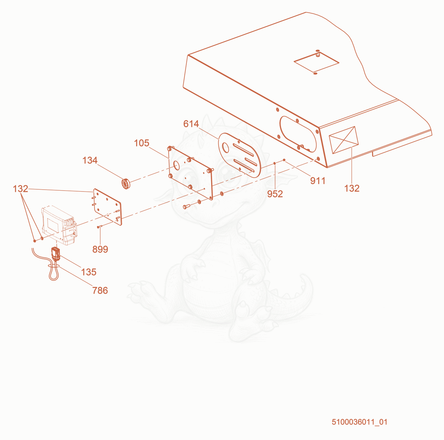 Exploded parts diagram of the Telematics/Cover panel, white, M8HBZ of a Wacker Neuson G25, with numbered balloons