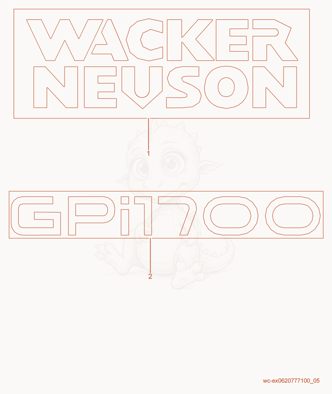 Despiece del Labels de una máquina Wacker Neuson GPI1700, con globos numerados