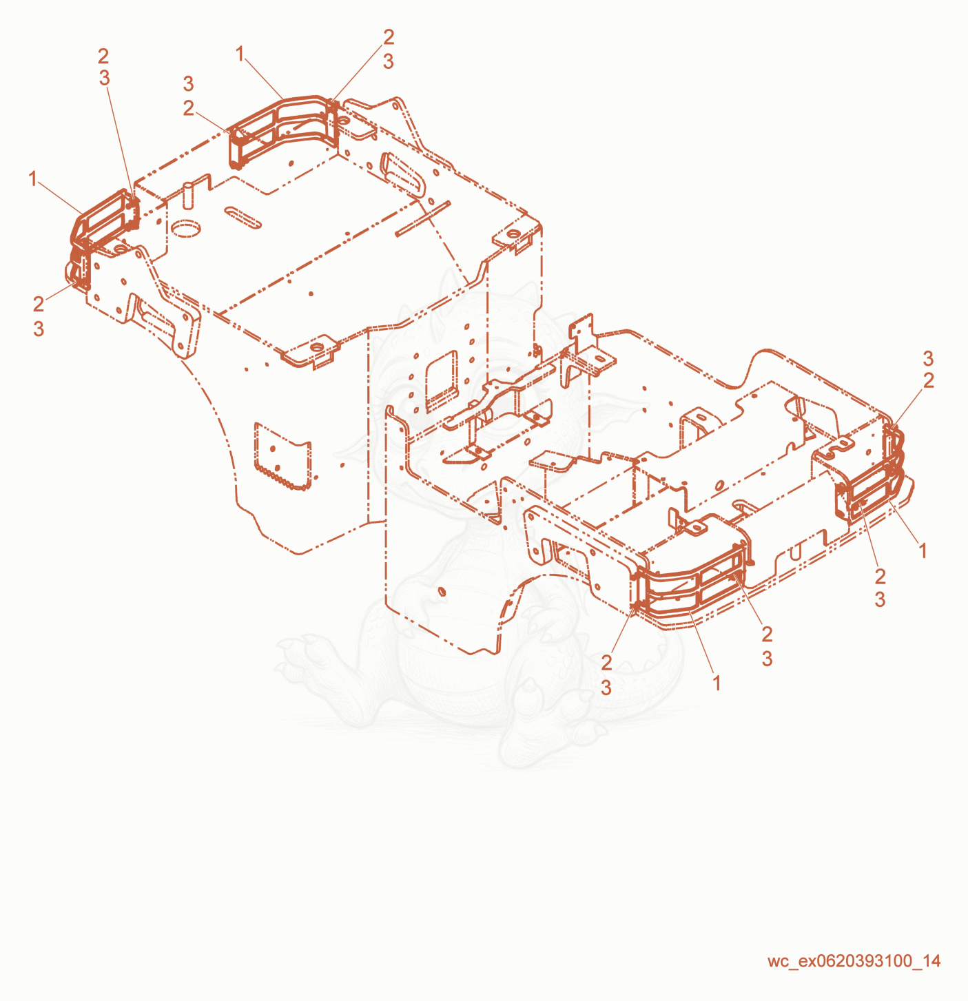 Exploded parts diagram of the Option-Light Protectors of a Wacker Neuson RD27-120, with numbered balloons