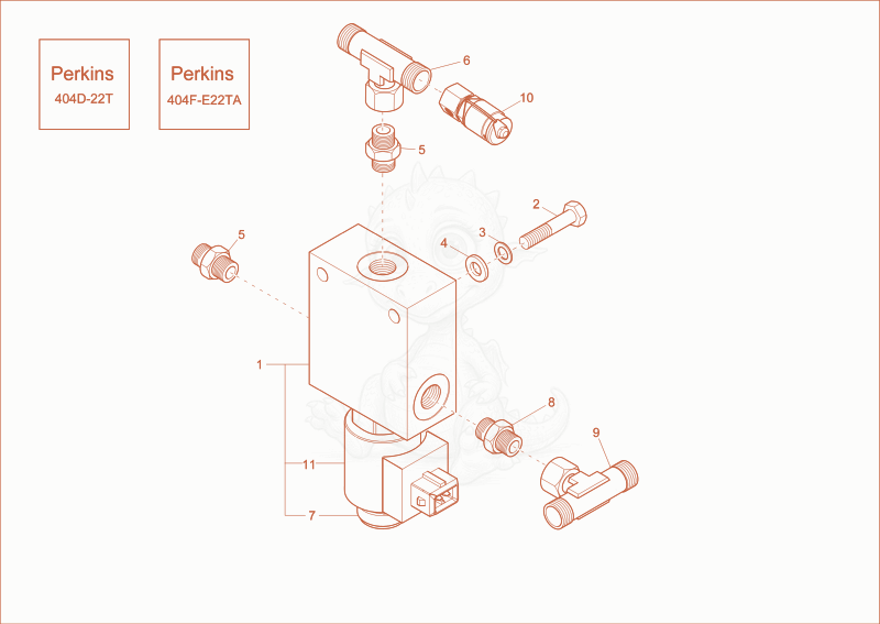 Exploded parts diagram of the 3/2 VALVE of a Wacker Neuson ET65, with numbered balloons