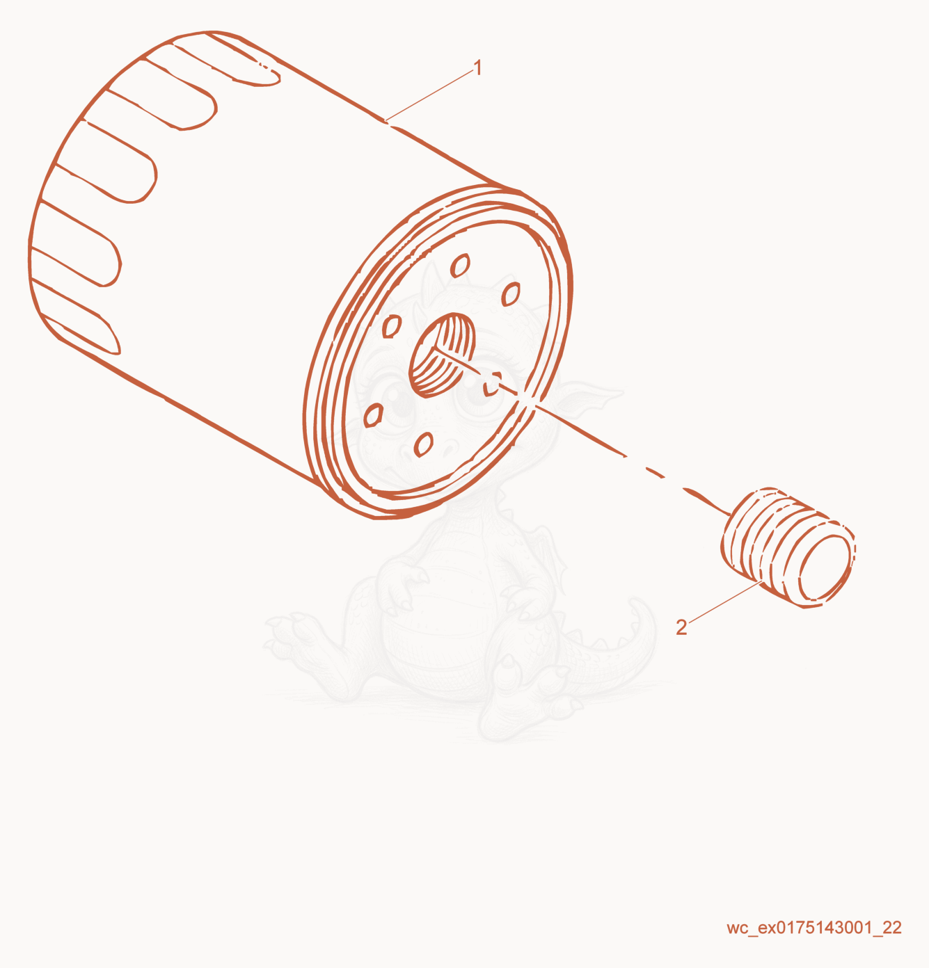 Exploded parts diagram of the Oil Filter of a Wacker Neuson RD27-120, with numbered balloons