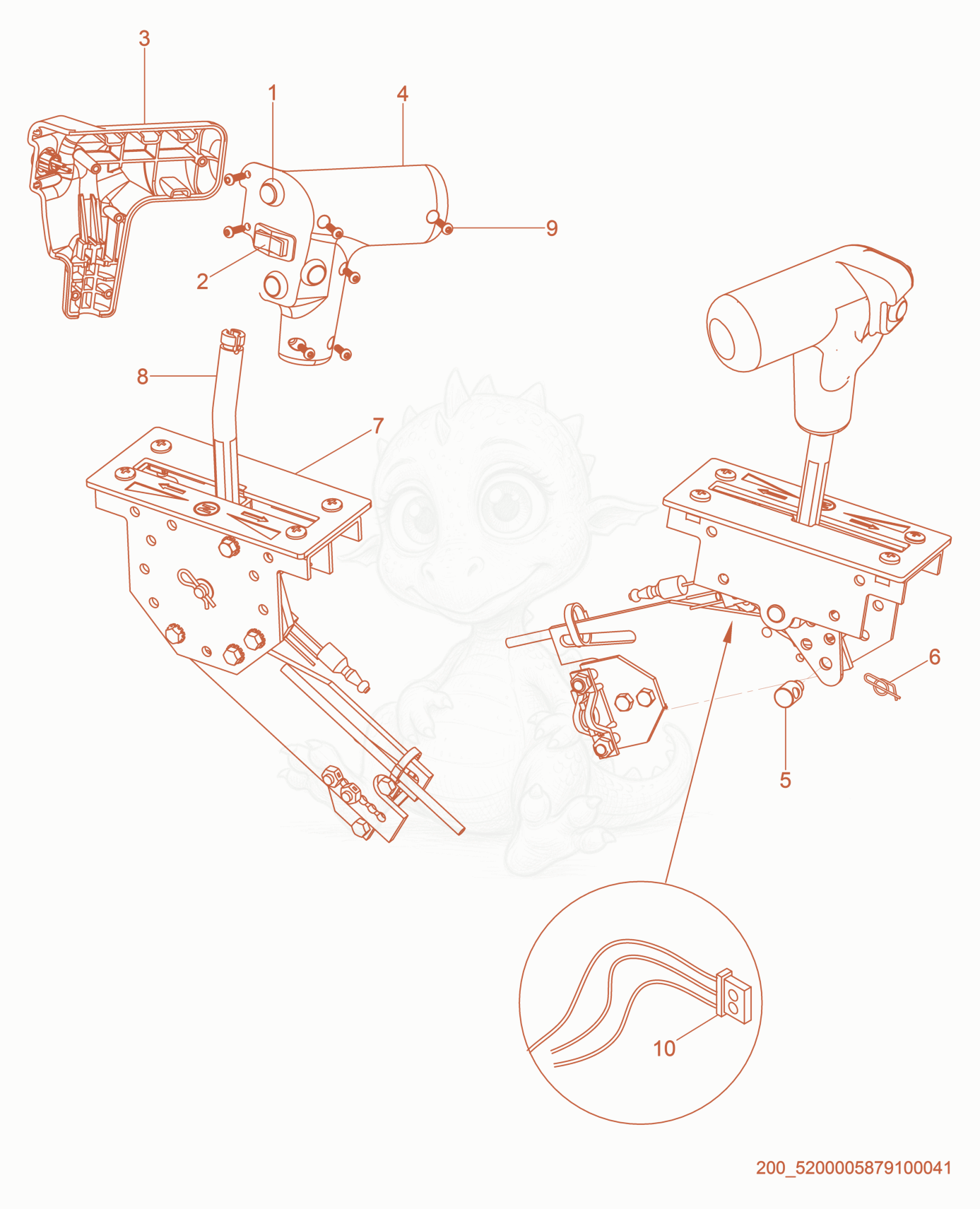 Exploded parts diagram of the Control Levers cpl. of a Wacker Neuson RD27-120, with numbered balloons