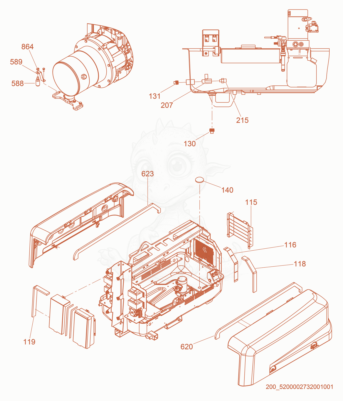 Exploded parts diagram of the Option-Containment skid of a Wacker Neuson LTN6L-V, with numbered balloons