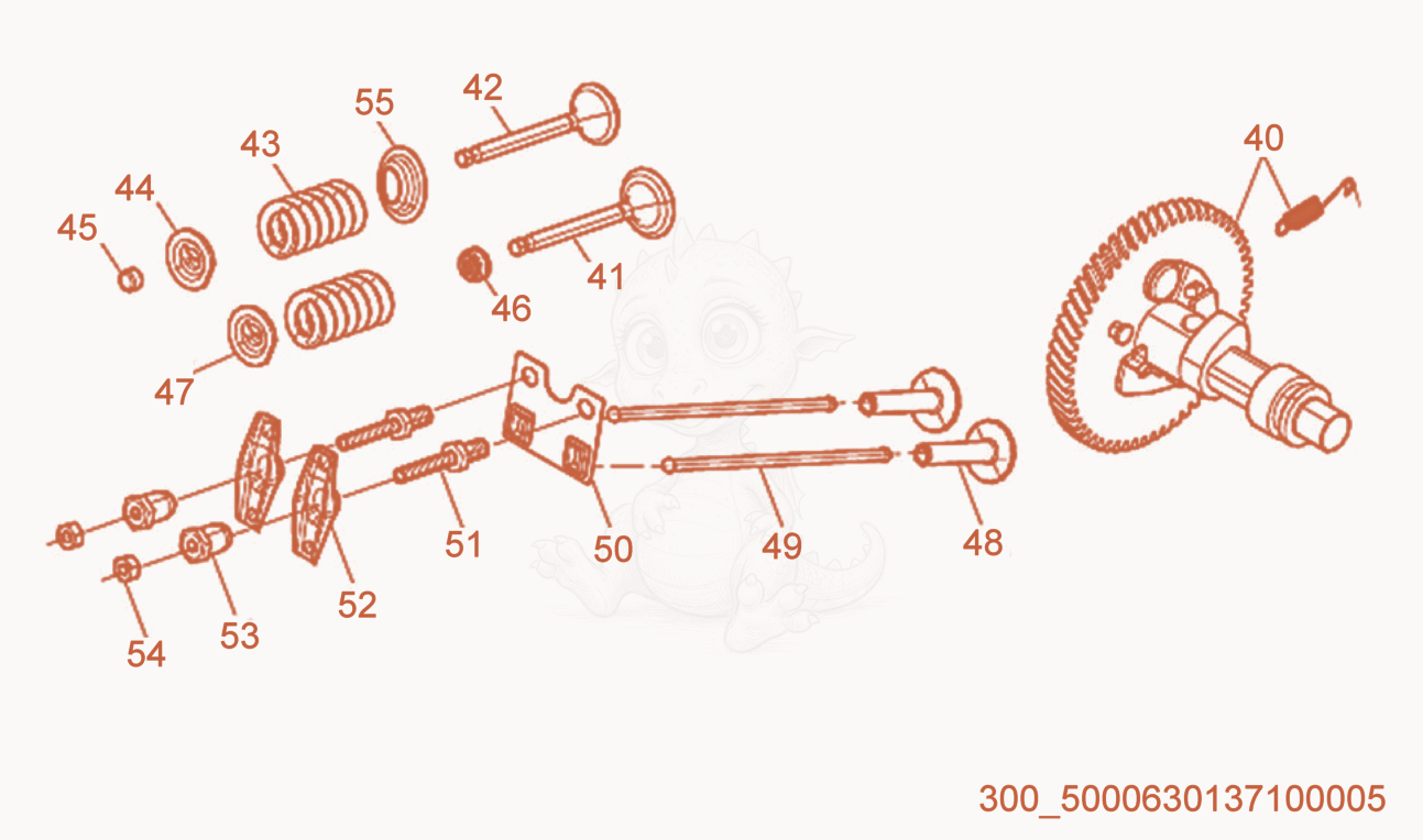 Exploded parts diagram of the Camshaft of a Wacker Neuson ML440, with numbered balloons