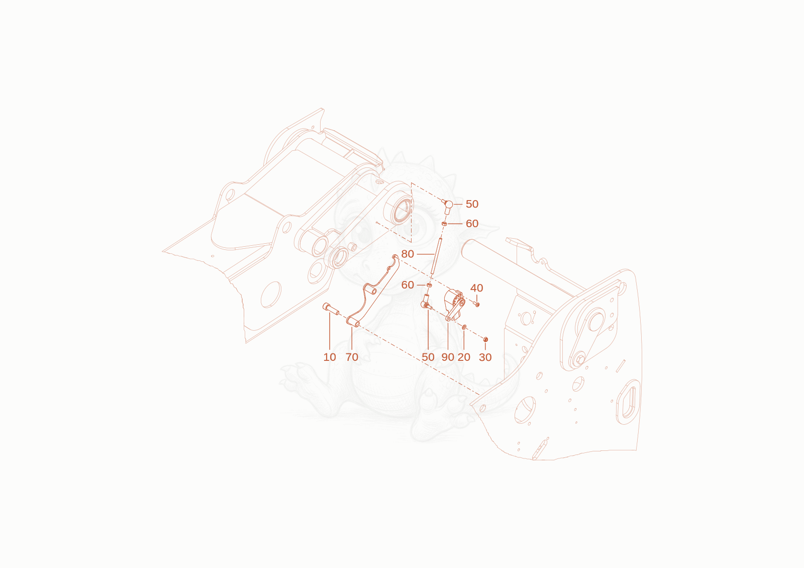 Despiece del sensor de una máquina Wacker Neuson TH412(T01-01), con globos numerados