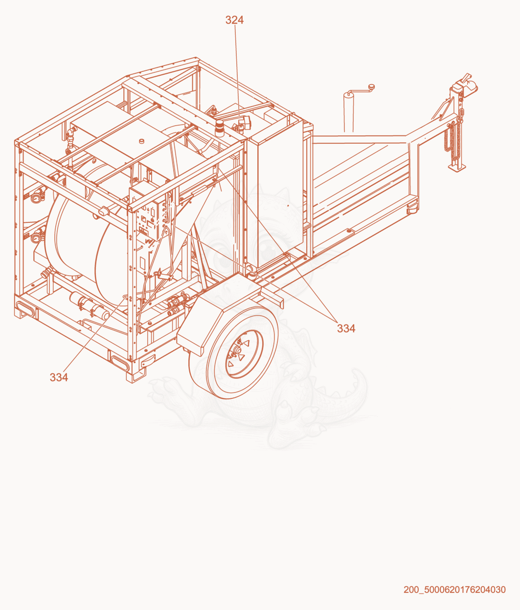Exploded parts diagram of the Wire cpl. of a Wacker Neuson E3000ES, with numbered balloons