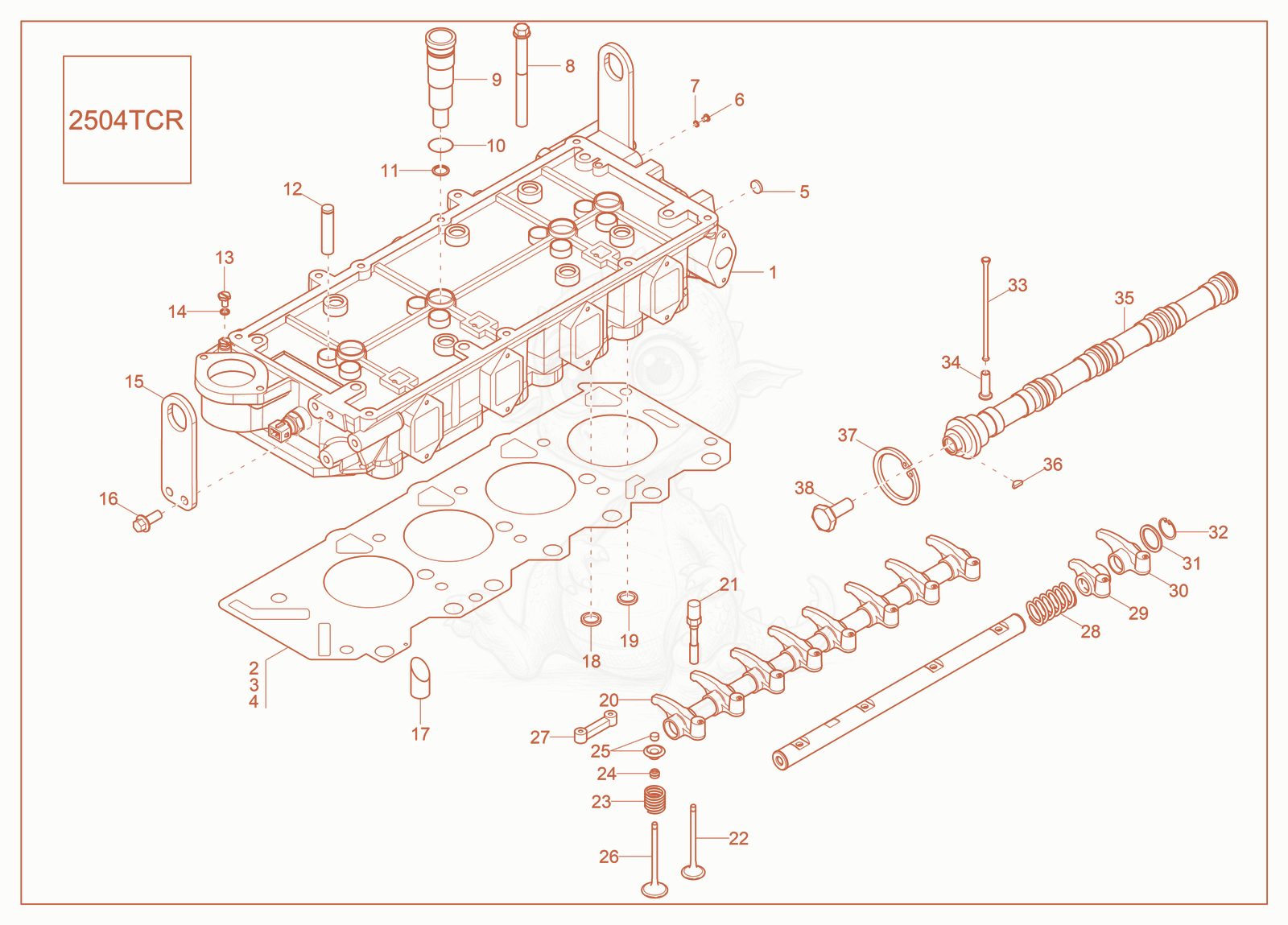 Exploded parts diagram of the Cylinder Head of a Wacker Neuson ST28(S05-5), with numbered balloons