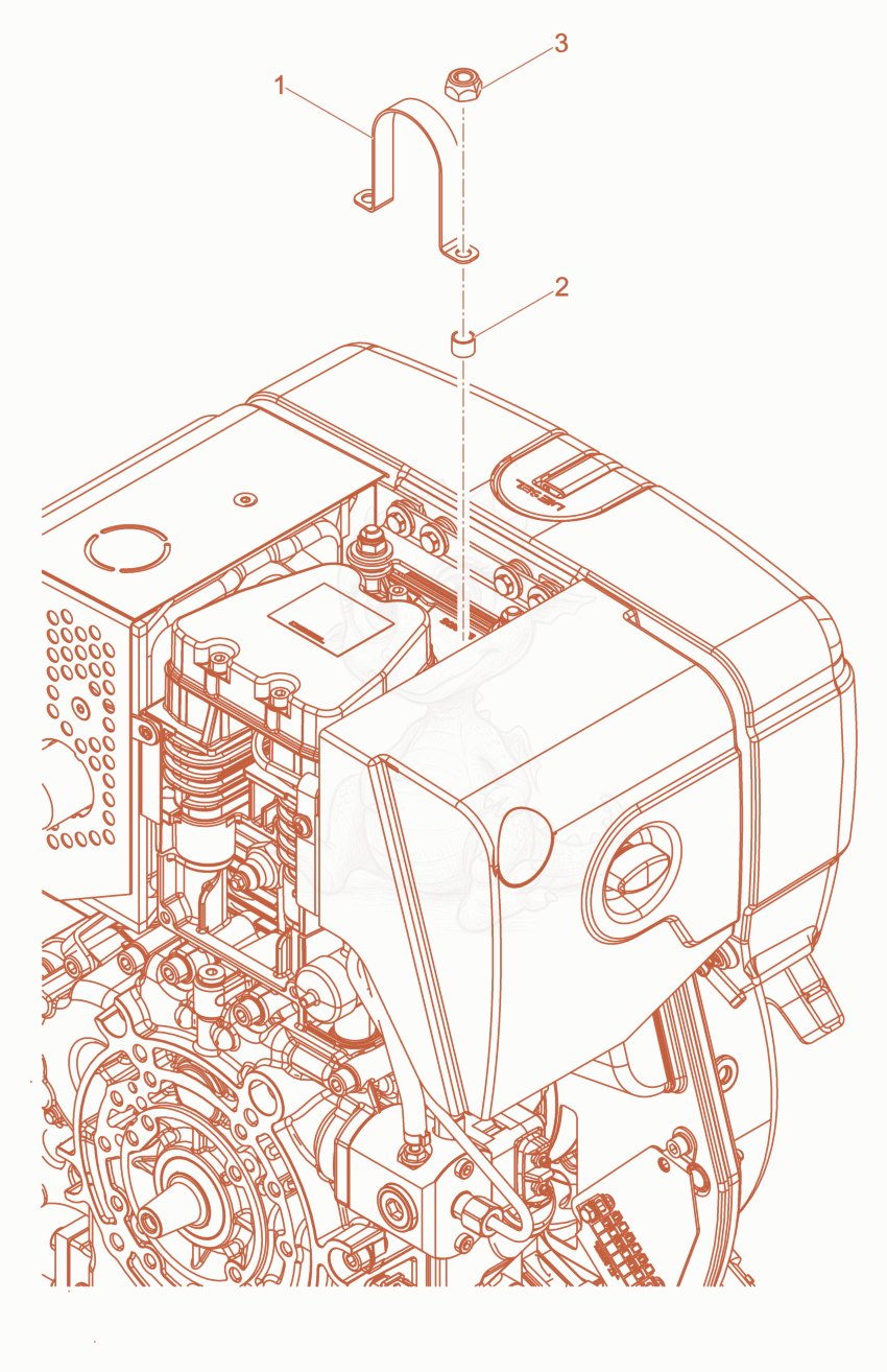 Exploded parts diagram of the Lifting eye of a Wacker Neuson XPUKMAT, with numbered balloons