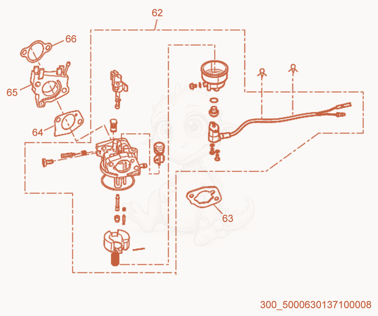 Exploded parts diagram of the Carburetor of a Wacker Neuson ML440, with numbered balloons