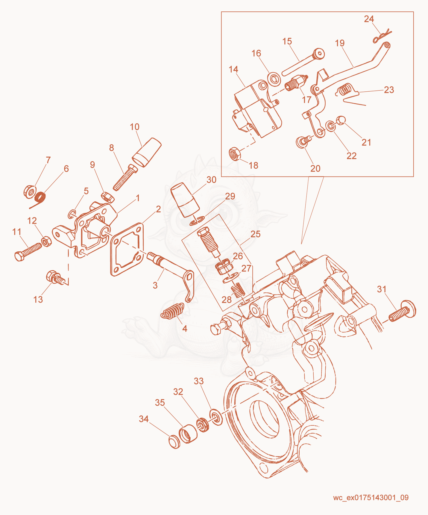 Exploded parts diagram of the Timing System of a Wacker Neuson RD27-120, with numbered balloons