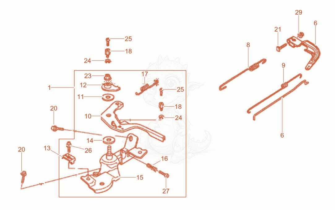 Exploded parts diagram of the Governor of a Wacker Neuson WP1540AWUS, with numbered balloons