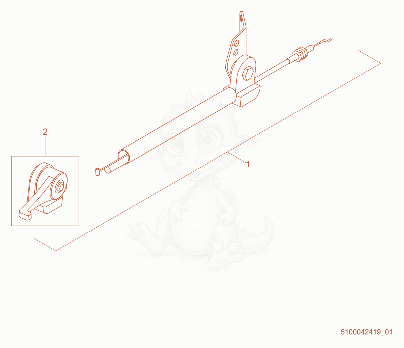 Exploded parts diagram of the Throttle Control of a Wacker Neuson BV50A-H, with numbered balloons